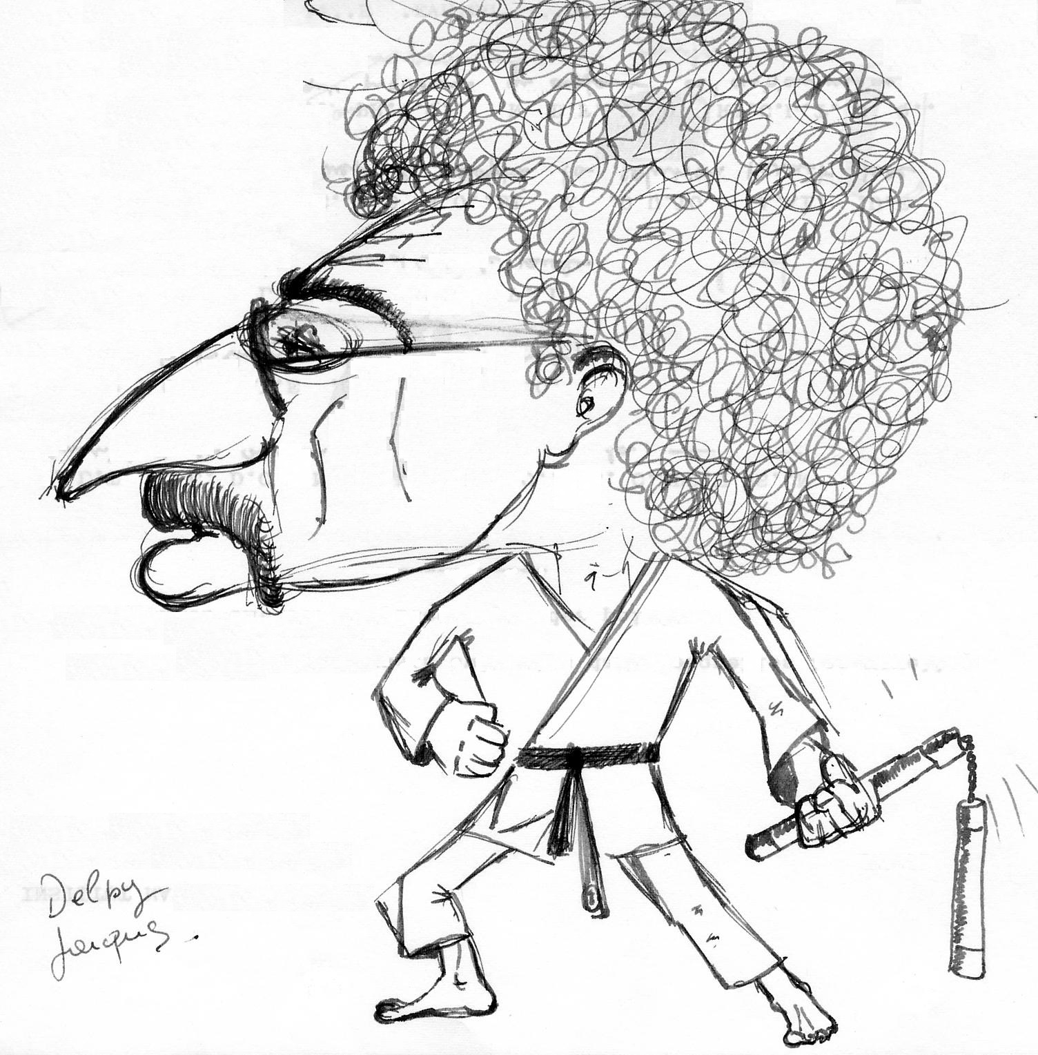 Croquis de Delpy Jacques Caricature Gerard Baudou Platon